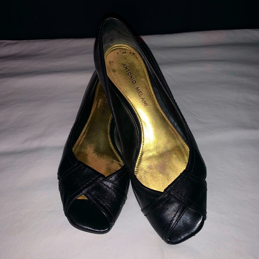 ANTONIO MELANI BLACK WEDGES
